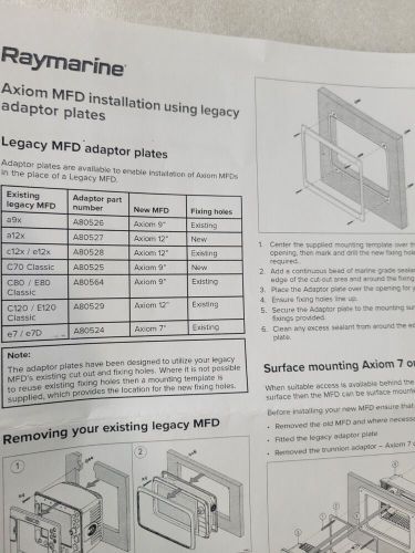 Raymarine  adaptor plate to axiom as shown black with 8 holes