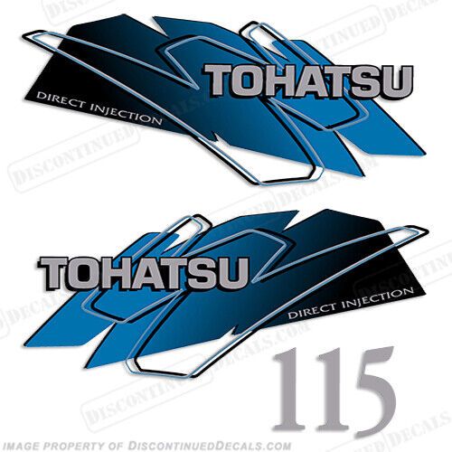 Fits tohatsu 115hp outboard motor engine decal kit - blue