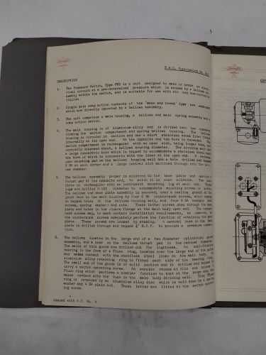 Teddington aircraft pressure switch type pky/a/11 repair &amp; maintenance manual