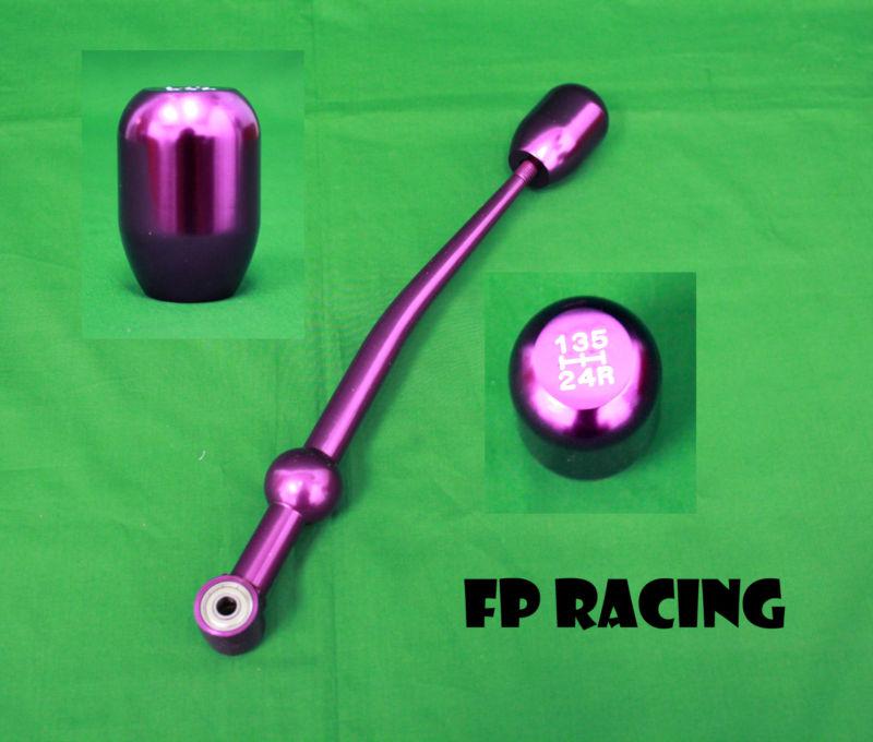 96-00 jdm civic type r styl aluminum short throw shifter & knob purple 5speed ek