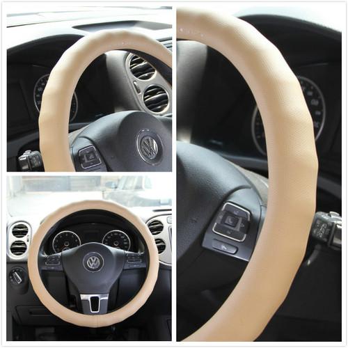 Slide style beige pvc leather cover steering wheel 58003b