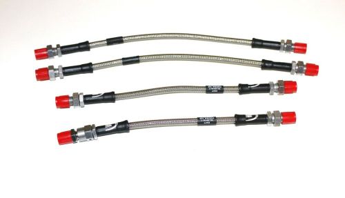 Set of stainless steel braided brake hoses triumph herald with disc brakes