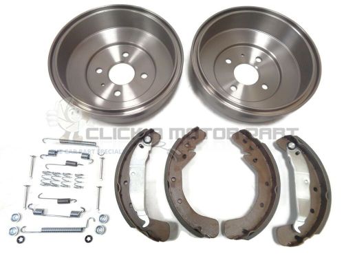 Rear 2 brake drums 228mm and shoes set &amp; fitting kit for fiat 500l 13-19