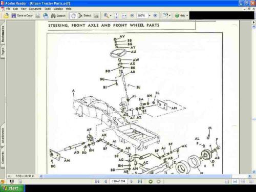 Gibson tractor operations manual &amp; parts list w maintenance service &amp; owner info