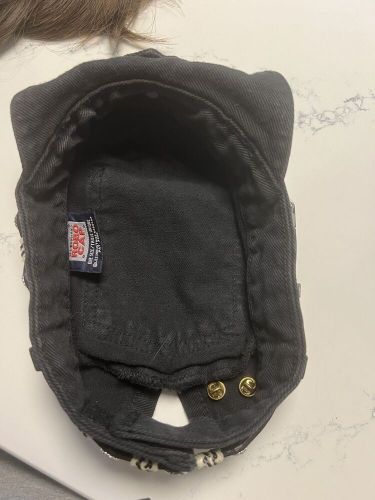 Robo hat black denim biker motorcyle size small w hd pin