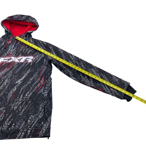 Fxr mountain men&#039;s hooded full zip snowmobile racing jacket black/red • medium