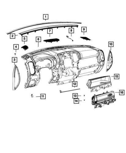 Genuine mopar instrument panel glove box 6ek071x7aj