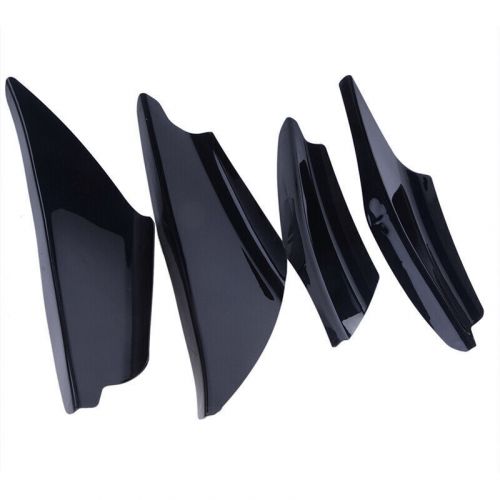 4 pcs universal car suv front bumper fins lip canards splitter trim glossy black