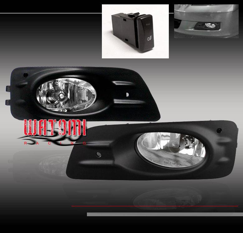 06 07 honda accord sedan 4dr bumper driving clear fog lights w/switch left+right