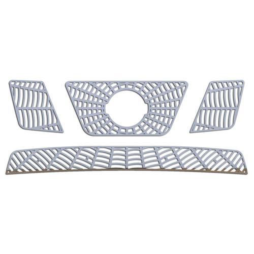 Nissan frontier 09-11 stainless spider web front metal grille trim cover insert