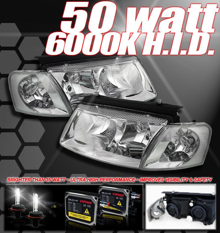 1997-2000 vw passat b5 crystal headlight+corner+hid set