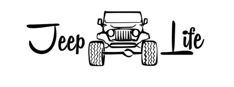 Jeep life w/ hibiscus flower  vinyl decal sticker