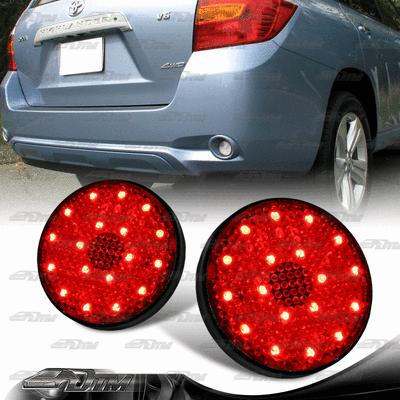 08-10 toyota highlander 08-12 sequoia clear lens led rear bumper reflector light