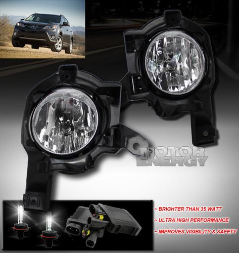 2013 2014 toyota rav4 bumper driving clear fog lights lamp+50w hid+cover+harness