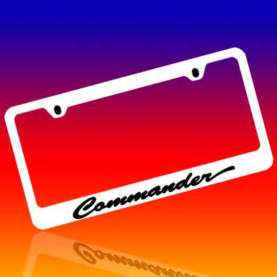 Jeep commander engraved license plate frame tag *script