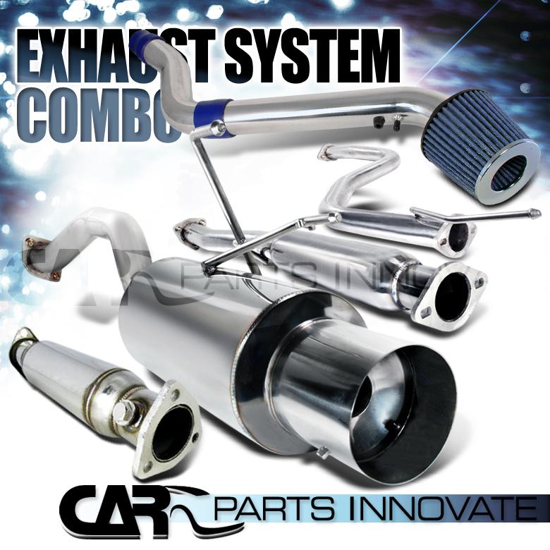 96-98 civic ex 1.6l l4 cold air intake+turbine filter+catback exhaust system