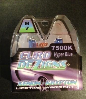 Hyper blue h7 xenon hid high beam headlights bulbs 7500k superwhite