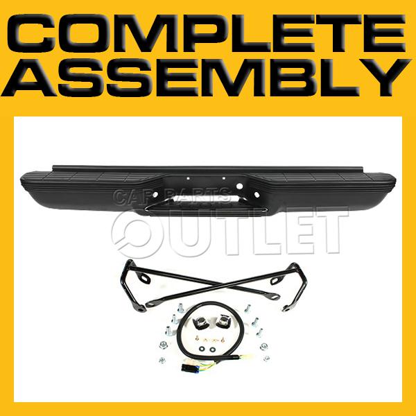 92-99 gmc suburban rear step bumper gm1101114 black bar impact strip pad bracket