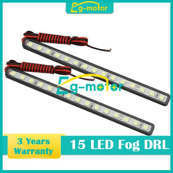 Pair 15led 5050 smd car driving drl daytime running day led fog light lamp 12v