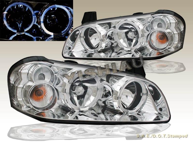 02 03 nissan maxima chrome two halo headlights