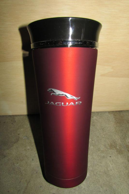 Jaguar red/burgundy coffee tumbler stainless steel travel mug w/ box