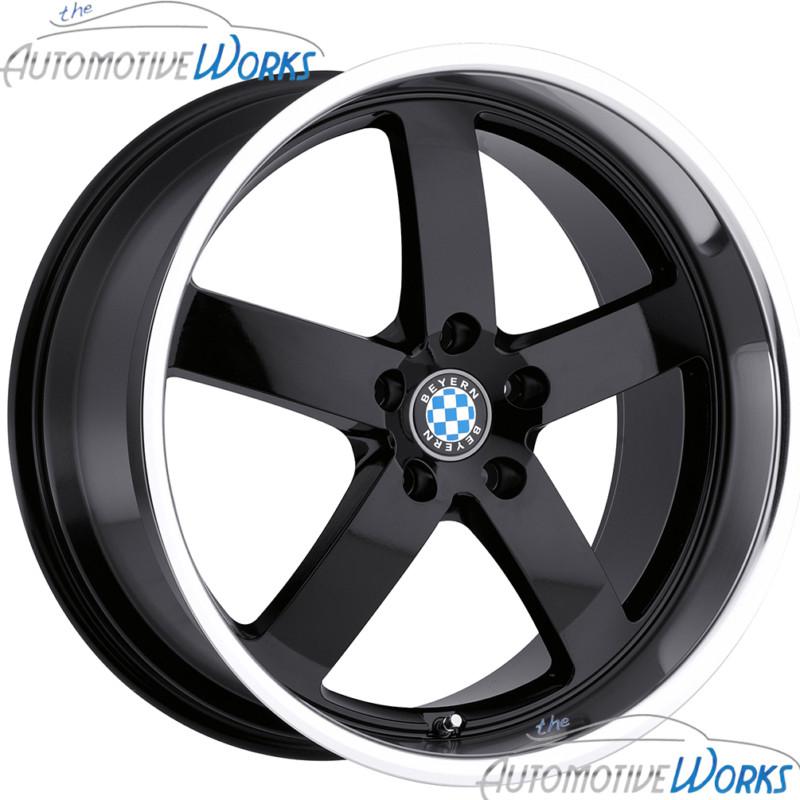 18x8.5 beyern rapp 5x120 +40mm gloss black mirror rims wheels inch 18"