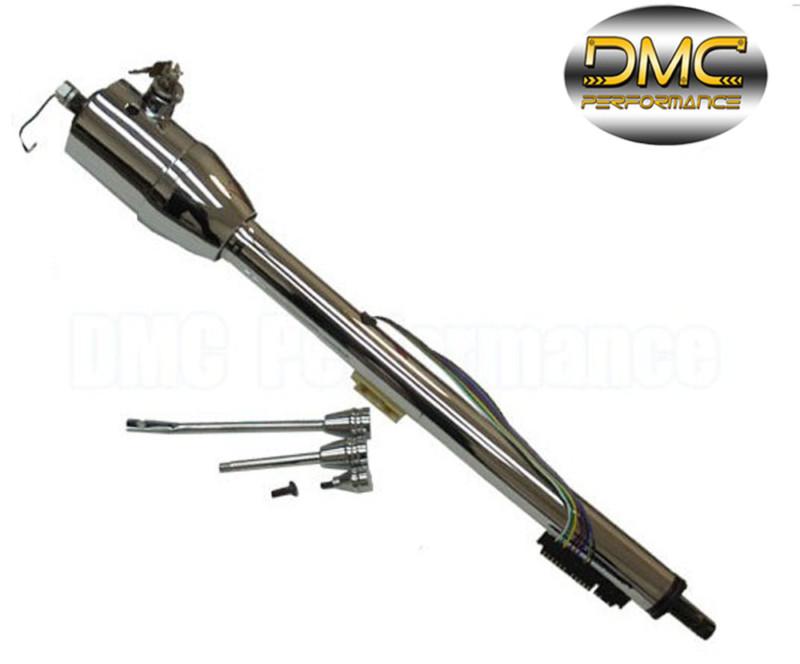 With key hot rod chrome tilt  manual style steering column28" gm