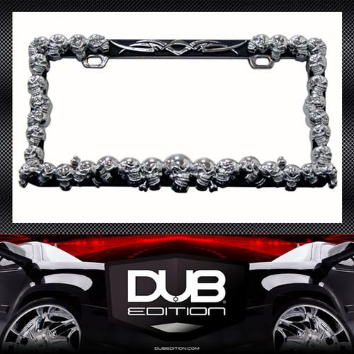 Multi. skull die cast zinc chrome lic. frame fiat fx37 m37 es350 gs350 g25