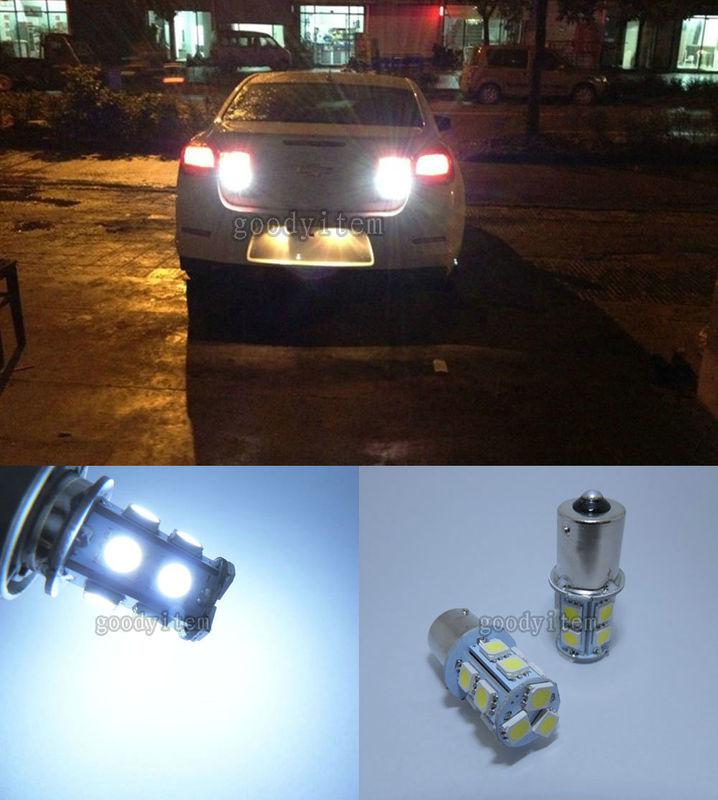 2x white 13 smd led for reverse backup light bulb back up ba15s 1156 7506 1141 a