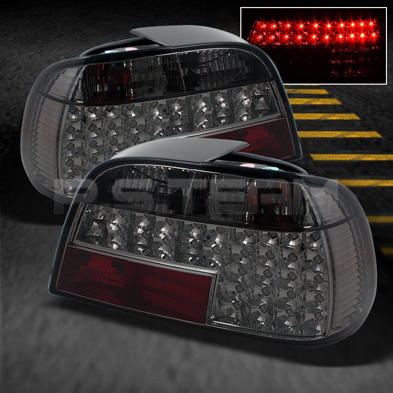 Smoked 95-01 bmw e38 7-series jdm led tail brake lights lamps pair left+right