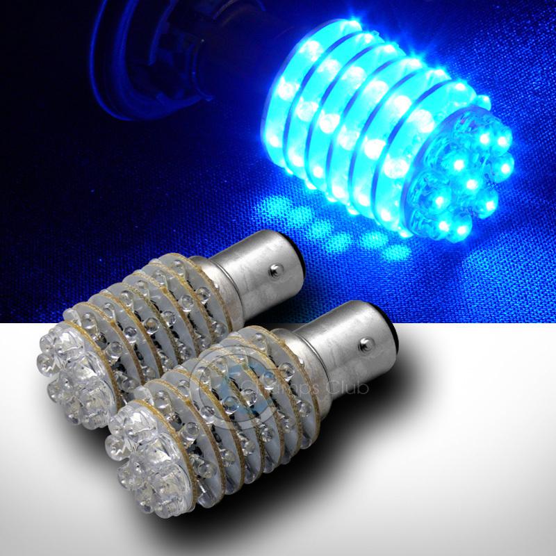 2pc blue 1157 bay15d 7-layer 63 led front turn signal light bulbs 1130 1142 1152