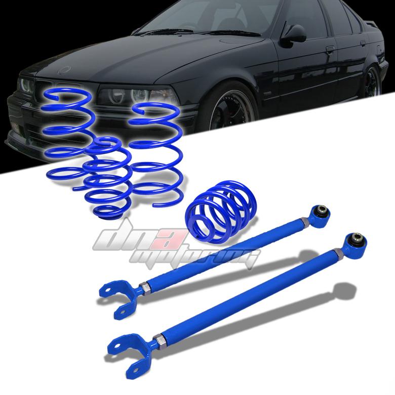 Bmw e36 3-series 1.75" blue lowering spring/springs+rear lower control arm kit