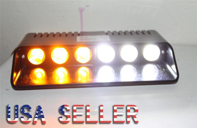 6led 6w car truck strobe windshield flashing dash lights 16mode white/amber