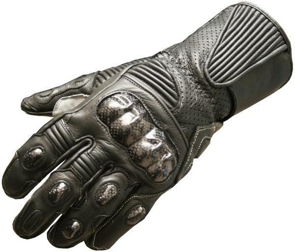 Lg75 motorcycle gloves  kevlar naked leather black  xl