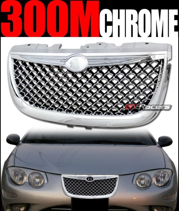Chrome luxury mesh front hood bumper grill grille abs 1999-2004 chrysler 300m