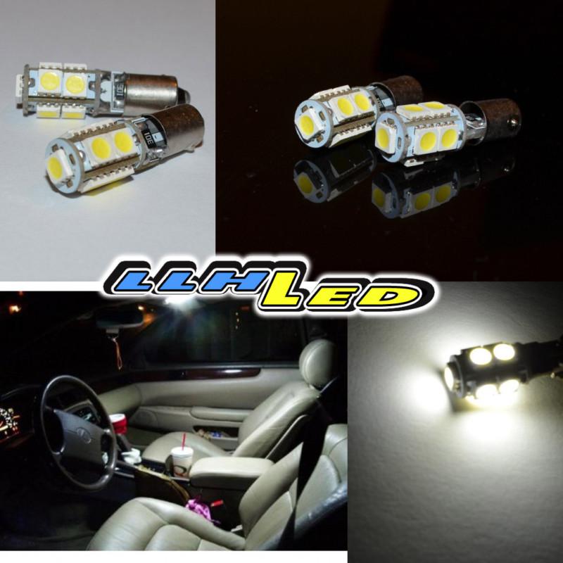 2x ba9s 9 5050 smd white led sidemarker indicator turn signal canbus lamp bulb 