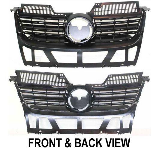 2005-2010 vw jetta gen5 grille mat black plastic frame no chrome molding w/o gli