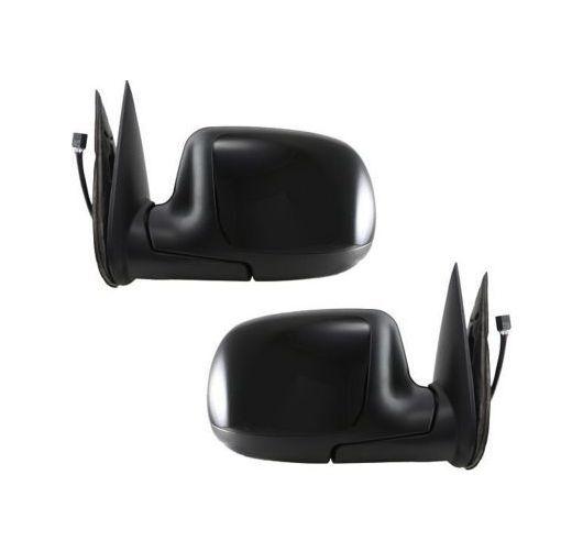 Chevy truck gloss black power heated w/puddle light side mirrors lh/rh pair set