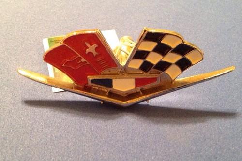 Chevrolet corvette checkered flag drawer pull knob official gm