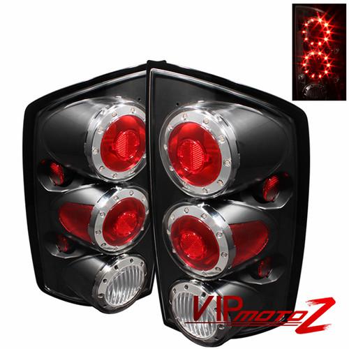 02-05 dodge ram truck v6 v8 black led tail light signal lamps new lh+rh assembly