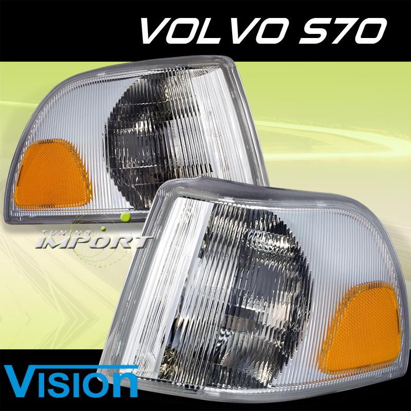 Volvo c70 s70 v70 98-02 parking lights amber reflector corner signal lamps pair 