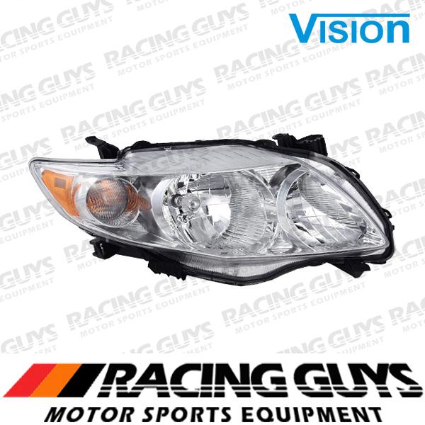 Single right passenger headlight front lamp replacement 2009-10 toyota corolla