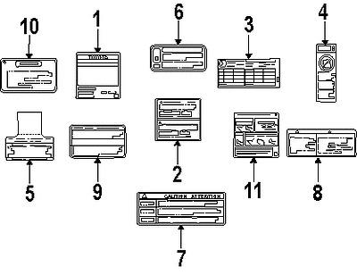 Toyota 8872302150 genuine oem factory original ac label