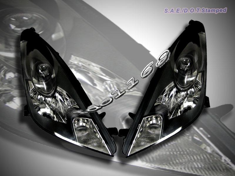 00-05 toyota celica projector headlights black 01 02 04