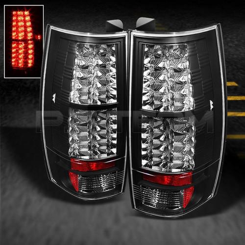 07-10 chevy suburban tahoe gmc yukon denali black led tail lights lamps pair