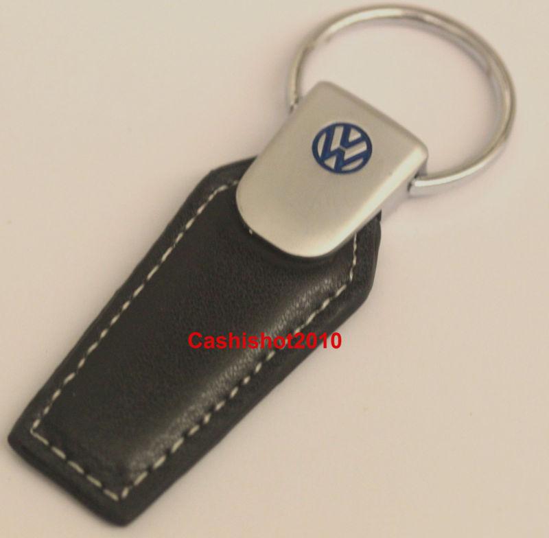 Volkswagen leather pull key chain ring vw beetle gti golf jetta passat  scirocco