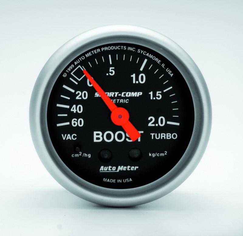 Auto meter 3303-j sport-comp; mechanical metric boost/vacuum gauge