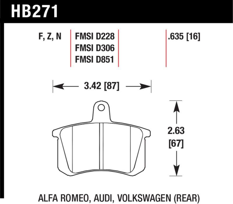 Hawk performance hb271f.635 disc brake pad