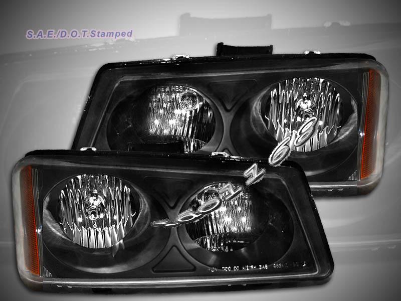 2003-2006chevy silverado headlights jdm black lamps new