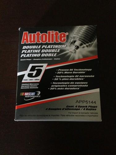 4 new autolite double platinum spark plugs # app5144